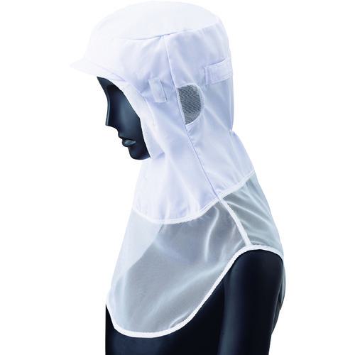 ■サンペックス ロングフード 衛生帽子 ホワイト F〔品番:DC5189〕【2046624:0】[送料別途見積り][掲外..