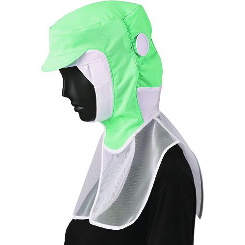 ■サンペックス ロングフード 衛生帽子 グリーン S〔品番:FCPU1703H1S〕【2046641:0】[送料別途見積り][..