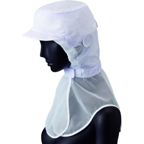 ■サンペックス ロングフード 衛生帽子 ホワイト FL〔品番:RN6950〕【2046646:0】[送料別途見積り][掲外..