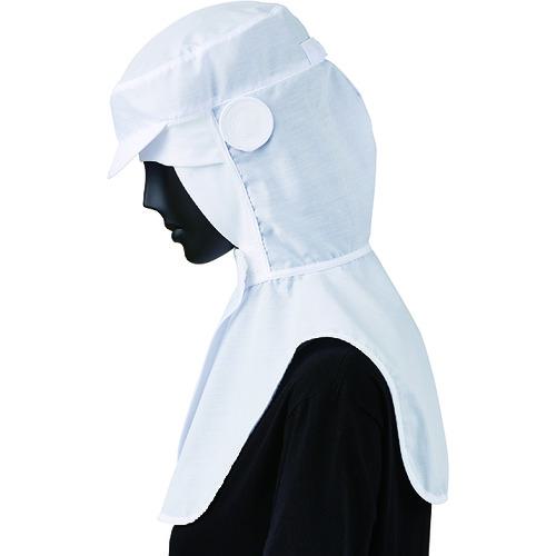 ■サンペックス ロングフード 衛生帽子 ホワイト M〔品番:G5053M〕【2048153:0】[送料別途見積り][掲外..