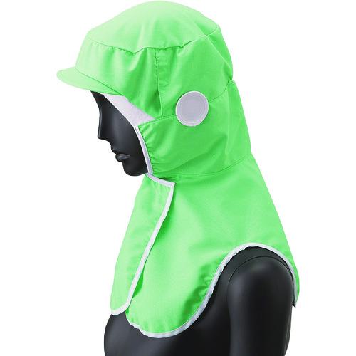 ■サンペックス ロングフード 衛生帽子 グリーン LL〔品番:DC5242LL〕【2048219:0】[送料別途見積り][掲..