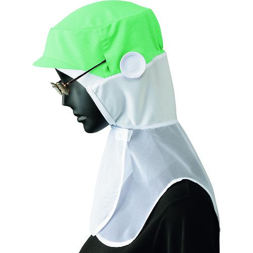 ■サンペックス ロングフード 衛生帽子 グリーン M〔品番:G5117H1M〕【2048235:0】[送料別途見積り][掲..