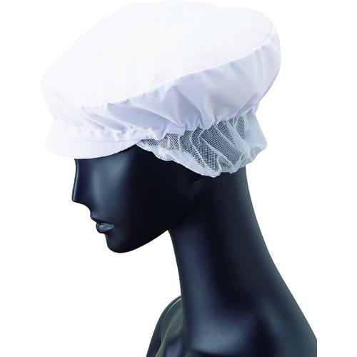■サンペックス キャスケット メッシュケープ付き 衛生帽子 ホワイト F〔品番:FA5196〕【2049720:0】[送..
