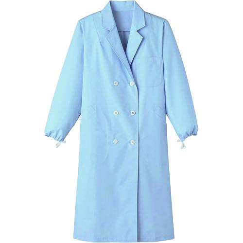 ■サンペックス 女子W型診察衣 サックス〔品番:KF126LL〕【2052900:0】[送料別途見積り][掲外取寄][店頭受取不可]