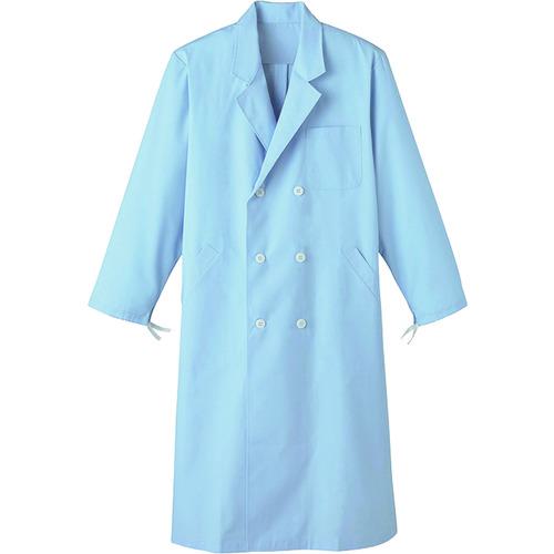■サンペックス 男子W診察衣 サックス〔品番:KF1164L〕【2052911:0】[送料別途見積り][掲外取寄][店頭受取不可]