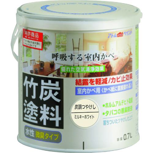 ■アトムペイント 水性竹炭塗料 0.7L 炭調ミルキーホワイト《6缶入》〔品番:0000112851〕【2054413×6:0】[送料別途見積り][法人・事業所限定][外直送][店頭受取不可]