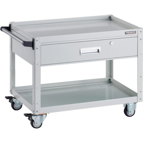 ■TRUSCO ツールワゴン イーグルワゴン 750×500 深型1段引出付 ウレタン車輪 ホワイト〔品番:EGW672YUW..