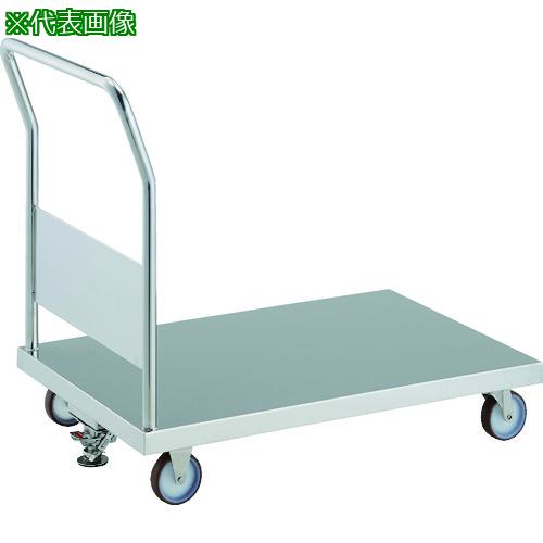 ■TRUSCO オールステンレス製運搬車 抗菌ステンレス天板台車 (固定ハンドルタイプ・ナイロンウレタン車輪) 800×450 ストッパー付〔品番:KAS3100NUS〕【2065186:0】[法人・事業所限定][直送元][店頭受取不可]