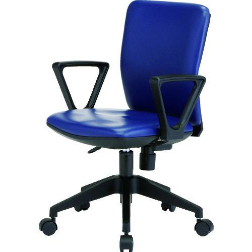 ■TRUSCO 体圧分散オフィスチェア ビニールレザー張り 肘付 ネイビー〔品番:FCC55LANV〕【2074528:0】[直送DS][店頭受取不可]