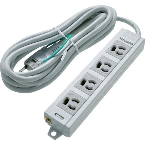 ■TRUSCO 電源タップ 3P抜け止め4個口 3M アース/マグネット付〔品番:TOT3N403〕【2076266:0】[店頭受取..