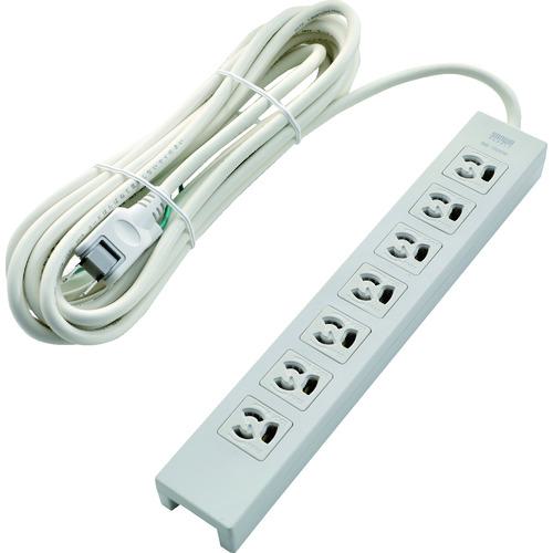 ■TRUSCO 電源タップ 3P抜け止め7個口 5M アース/マグネット付〔品番:TOT3N705〕【2076271:0】[店頭受取..