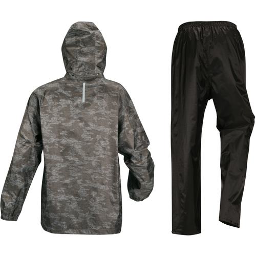 ■カジメイク 3297 ディフェンドレインスーツEX メランジカモ 3L〔品番:3297733L〕【2077283:0】[店頭受取不可]
