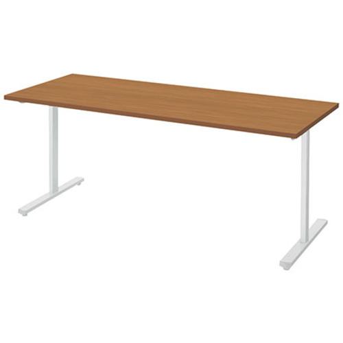 ■NAIKI ミーティングテーブル(配線無/直線テーブル モプト MP型/天板:ミディアムウォールナット 脚:クリアーホワイト/W1800×D750×H720〔品番:MP1875WMW〕【2085254:0】[送料別途見積り][法人・事業所限定][外直送][店頭受取不可]