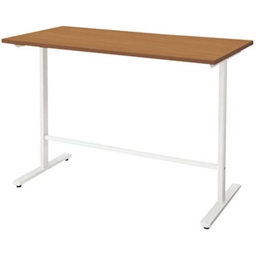 ■NAIKI ミーティングテーブル(配線無/直線テーブル ハイタイプ モプト MP型/天板:ミディアムウォールナット 脚:クリアーホワイト/W1500×D750×H1000〔品番:MPH1575WMW〕【2086718:0】[送料別途見積り][法人・事業所限定][外直送][店頭受取不可]