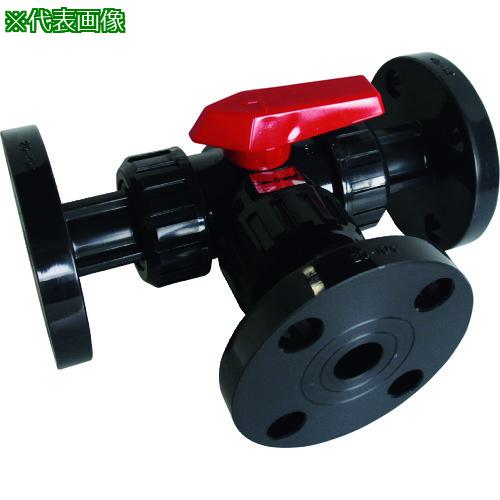 ■エスロン 三方ボール 本体材質PVC シール材質FKM JIS10KF 15A〔品番:ST15FF〕【2097977:0】[送料別途..