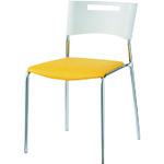 ■プラス 868781)会議イス MC-112N 固定脚 イエロー 〔品番:MC112NYL〕【2109603:0】[送料別途見積り][法人・事業所限定][外直送][店頭受取不可]