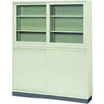 ■PLUS 18459)KR 引違い書庫(ガラス戸) SG-503R LGY〔品番:SG503RLGY〕【2112599:0】[送料別途見積り][..