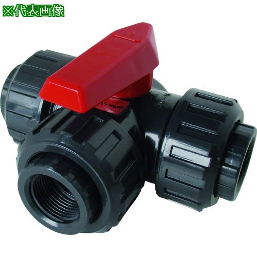 ■エスロン 三方ボール 本体材質PVC シール材質FKM ねじ 20A〔品番:ST20NF〕【2118914:0】[送料別途見積り][法人・事業所限定][外直送][店頭受取不可]