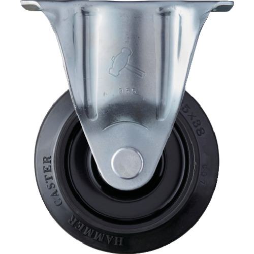 ■ハンマー 静音固定式ゴム車輪(ナイロンホイール・ラジアルボールベアリング)125mm〔品番:420SRFR125〕【2123517:0】[店頭受取不可]