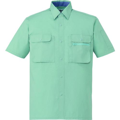 ■自重堂 シャツア-ス グリ-ン M〔品番:44114039M〕【2130959:0】[送料別途見積り][掲外取寄][店頭受取不可]