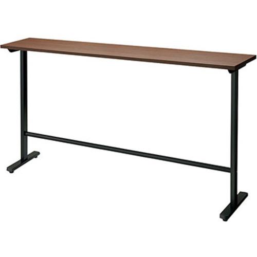 ■NAIKI ミーティングテーブル(配線無/カウンターテーブル モプト MP型/天板:ダークウォールナット 脚:ブラック/W1800×D450×H1000〔品番:MPH1845BWN〕【2140860:0】[送料別途見積り][法人・事業所限定][外直送][店頭受取不可]