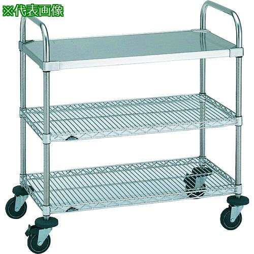 ■ERECTA ステンレスエレクターカート UTTカート1型〈ABSテーパー〉間口911mm×奥行461mm×高さ963mm 3段〔品番:NSUTT2S〕【2147232:0】[送料別途見積り][法人・事業所限定][外直送][店頭受取不可]