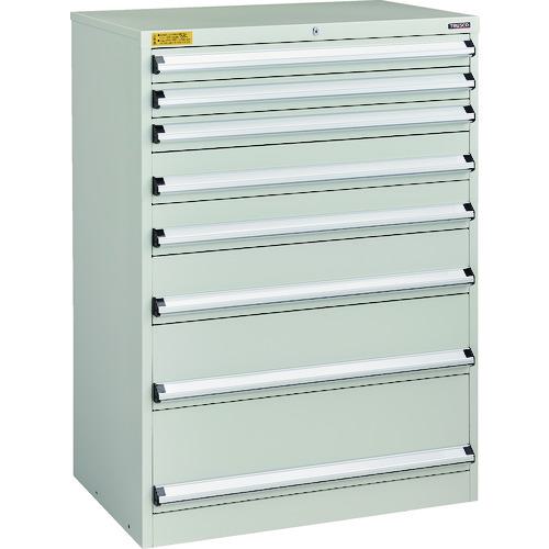 ■TRUSCO VE9S型中量キャビネット 880X550XH1200 引出し8段 ホワイト色〔品番:VE9S1209W〕【2152845:0】[法人・事業所限定][直送元][店頭受取不可]