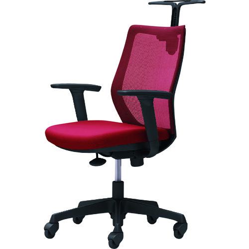 ■OKAMURA CG-M 可動肘 背メッシュ ハンガー有 ブラックボディ ゴムキャスター レッド〔品番:CG92JRFZK9〕【2165394:0】[送料別途見積り][法人・事業所限定][外直送][店頭受取不可]