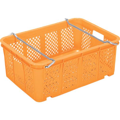 ■サンコー ネスティングコンテナー 105501 サンテナーA#55(ハンドル付) オレンジ〔品番:SKA55H〕【2171521:0】[送料別途見積り][法人・事業所限定][外直送][店頭受取不可]