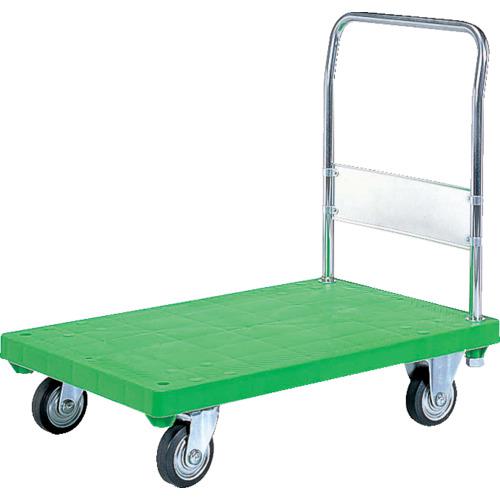 ■サンコー 樹脂製運搬車 805401 ハンドカー(固定ハンドルタイプ) グリーン〔品番:SK805401GR〕【2175557:0】[送料別途見積り][法人・事業所限定][外直送][店頭受取不可](4)