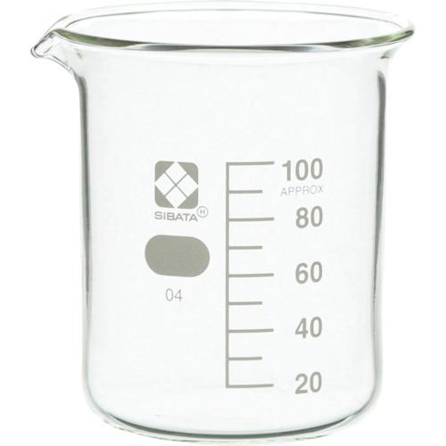 ■SIBATA ビーカー 目安目盛付 100mL 〔品番:010020100A〕【2178236:0】[店頭受取不可]