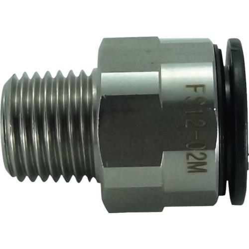 ■チヨダ ファイブSUSメイルコネクタ 12mm・R1/4〔品番:FS1202M〕【2229374:0】[店頭受取不可]