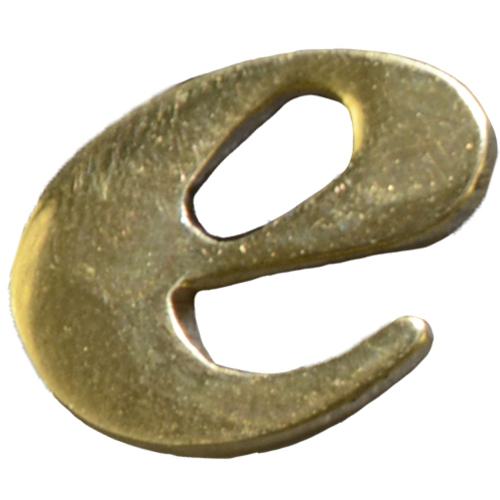 ■光 真鍮ゴールド文字 小文字 e《5枚入》〔品番:QS20E〕【2236557×5:0】[送料別途見積り][掲外取寄][店頭受取不可]