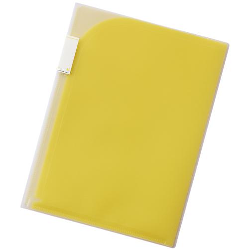 ■LIHIT 4ポケットホルダー 黄 A4〔品番:F34115〕【2286932:0】[送料別途見積り][掲外取寄][店頭受取不可]