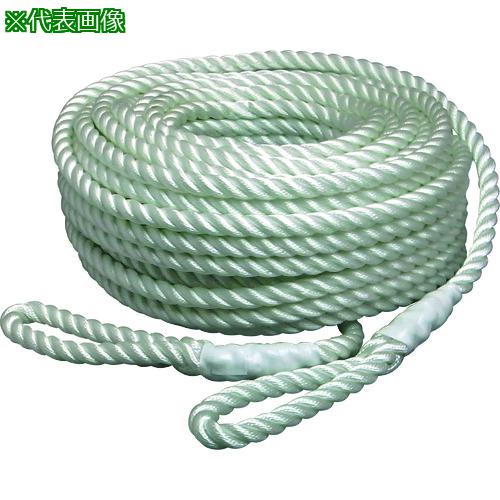 ■まつうら 電動ウインチ用ナイロンロープ(3打ち) 8mmΦ×100m 両端アイ加工〔品番:NR3STRAND8100〕【2289513:0】[店頭受取不可]
