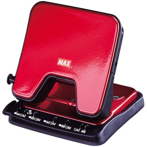 ■MAX 軽あけパンチ スクーバ(穴あけ35枚)レッド〔品番:DP90133〕【2290045:0】[送料別途見積り][掲外取寄][店頭受取不可]