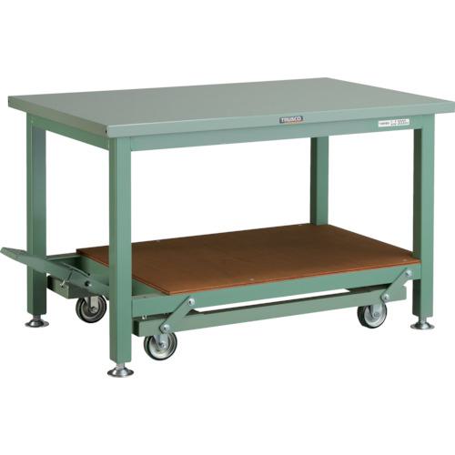 ■TRUSCO 重荷重作業台移動式(3000kg)TWC型 1200X750XH740 基本タイプ グリーン色〔品番:STWC1200〕【2406101:0】[法人・事業所限定][直送元][店頭受取不可]