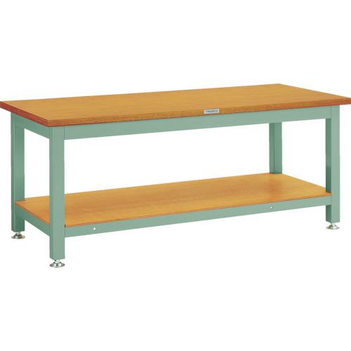 ■TRUSCO 重荷重作業台(3000kg)TW型 1800X900XH740 基本タイプ グリーン色〔品番:TW1809〕【2406772:0】..