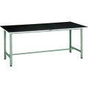 ■TRUSCO 軽荷重作業台(300kg)AE型 1800X900XH745 ゴムマット張り グリーン色〔品番:AE1809G5〕【2435446:0】[法人・...
