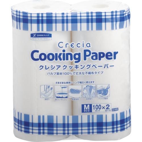 ■クレシア クッキングペーパー M 100カット 2ロール (2巻入)〔品番:38731〕【2443623:0】[店頭受取不可]