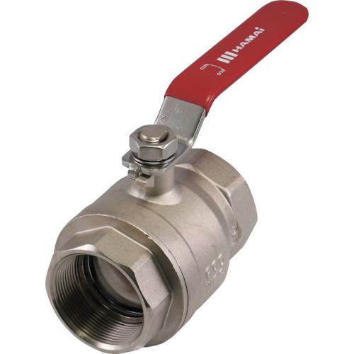 ■HAMAI メッキ仕様 フルボア相当 レバーハンドル型 黄銅製ボールバルブ〔品番:FBT10250RC〕【2457149:0】[送料別途見積り][法人・事業所限定][外直送][店頭受取不可]