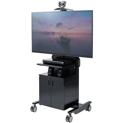 ■SANWA テレビ会議用ディスプレイスタンド〔品番:CRPL39BK〕【2463666:0】[送料別途見積り][法人・事業所限定][外直送][店頭受取不可]