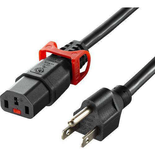 ■SANWA 抜け防止ロック式電源コード ロックプラス(3m)〔品番:APW15515C13LP30〕【2463007:0】[法人・事業所限定][外直送元][店頭受取不可]