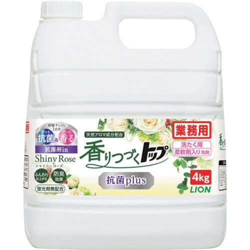 《メーカー》ライオンハイジーン（株）《品番》HETJRG4《特長》●抗菌剤配合で、衣類のイヤなニオイを抑制する。柔軟成分配合で、衣類をふっくら仕上げる。48時間ずっと香る。独自の『香りつづくメカニズム』で、こことよい香りが長続き。清潔感のある香り、天然アロマ成分配合。清潔感のあるローズ＆フローラルの香り。ウイルス除去機能搭載※2。※2 すべてのウイルスを取り除くわけではありません。エンベロープタイプのウイルス1種で効果を検証。すすぎ1回にも対応。《用途》《仕様》●容量(L):4●タイプ:液体●容量:4《仕様2》《原産国（名称）》日本《材質／仕上》《セット内容／付属品》●注ぎ口《注意》《JANコード》4903301314882《本体質量》4.0kg※こちらの商品は送料無料対象外です。※「送料無料」と表示されても別途送料が必要となりますのでご注意ください。ライオン　香りつづくトップ　4Kg〔品番：HETJRG4〕[注番:2476737][本体質量：4.0kg]《包装時基本サイズ：125.00×204.00×252.00》〔包装時質量：4.0kg〕分類》清掃・衛生用品》清掃用品》洗濯洗剤☆納期情報：取寄管理コード(005) メーカー直送品 (欠品の場合有り)