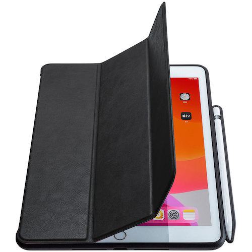■SANWA iPad 10.2インチ Apple Pencil収納ポケット付きケース ブラック〔品番:PDAIPAD1614BK〕【2499892:0】[法人・事業所限定][外直送元][店頭受取不可]