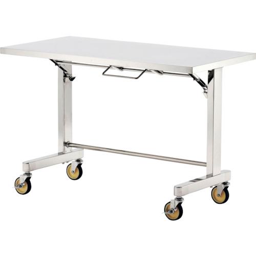 ■テックサス 折りたたみ式ステンレス作業台(甲板片面折りたたみ自立移動式) 1200x600〔品番:FTS1260D〕【2522590:0】[法人・事業所限定][直送元][店頭受取不可]