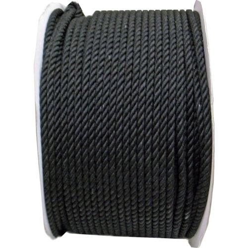 ■まつうら 綿ロープ(3打ち)12mmΦ×200m 黒 ドラム巻〔品番:MR12X200BKDR〕【2540590:0】[法人・事業所限定][外直送元][店頭受取不可]