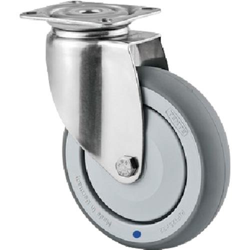 ■テンテキャスター プレート式キャスター“AGILA”(エラストマー車・ステンレス金具) φ125 自在式〔品番:7470PJC125P50〕【2550731:0】[法人・事業所限定][外直送元][店頭受取不可]