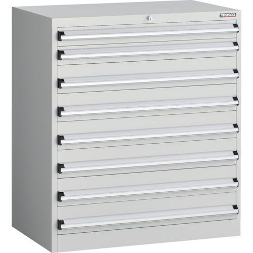 ■TRUSCO VE9S型中量キャビネット 880X550XH1000 引出し8段 ホワイト色〔品番:VE9S1003W〕【2563215:0】[法人・事業所限定][直送元][店頭受取不可]