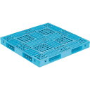■サンコー 樹脂パレット(片面四方差し) プラスチックパレット 822503 D4-1515 ライトブルー 間口1500×奥行1500×高さ150mm〔品番:8...